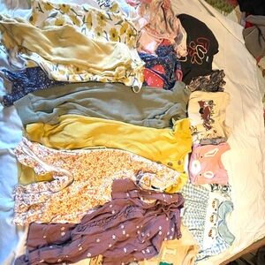 Floral and Solid Kids One Piece Set